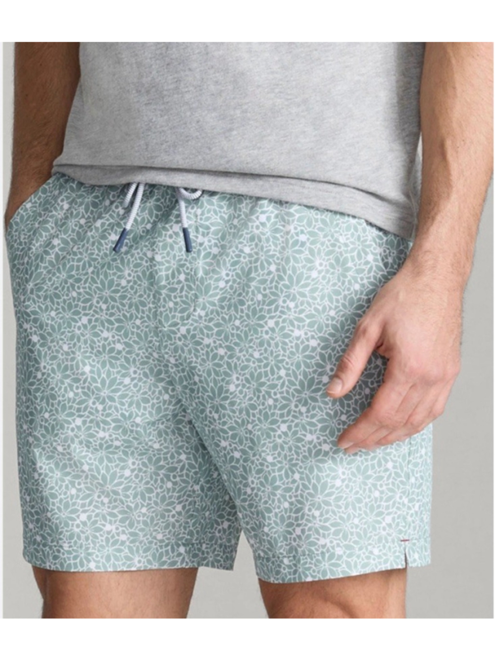 UNTUCKit Beyond Short Green Floral Swim Short Size Medium Summer Vacation